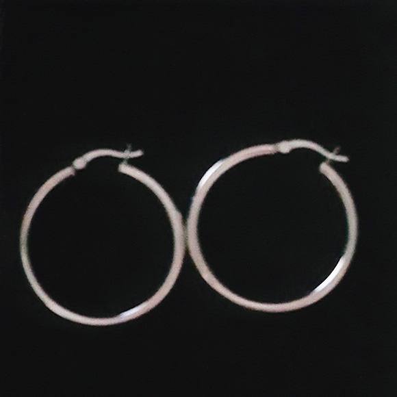 Sterling Silver Hoop Style Earrings - Picture 2 of 5